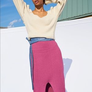 Free People Skyline Midi Skirt Size S